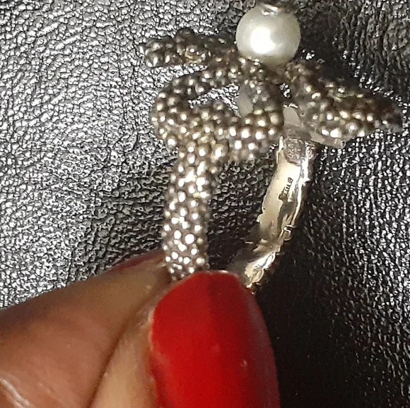 GUCCI HEART BOW RING AGED SILVER NWT